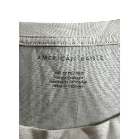 American Eagle Peplum Blouse Sz XXL Beige Flowy Babydoll Top Soft Loose Comfy AE - Picture 3 of 6